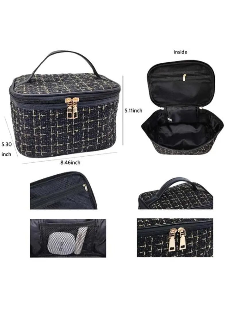 MXM 2 Pack Large Cosmetic Bag Organizer Makeup Pouch Portable Travel Bag Toiletry Bag Cosmetic Brush Storage Bag (2-Pack,Random Color) - Image 4